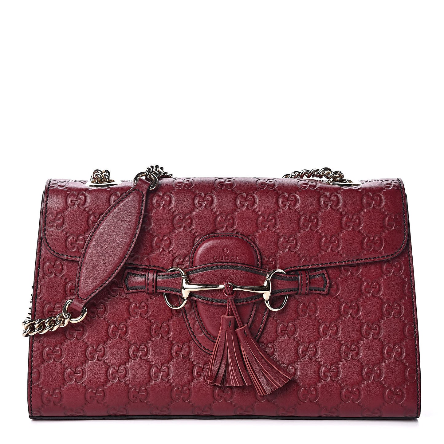 Soft Guccissima Medium Emily Chain Shoulder Bag Classic Ruby