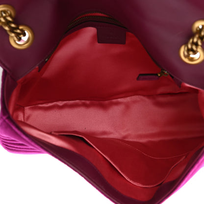 Gucci Velvet Matelasse Medium GG Marmont Shoulder Bag Fuchsia Violet Cyclamen 5 of 10