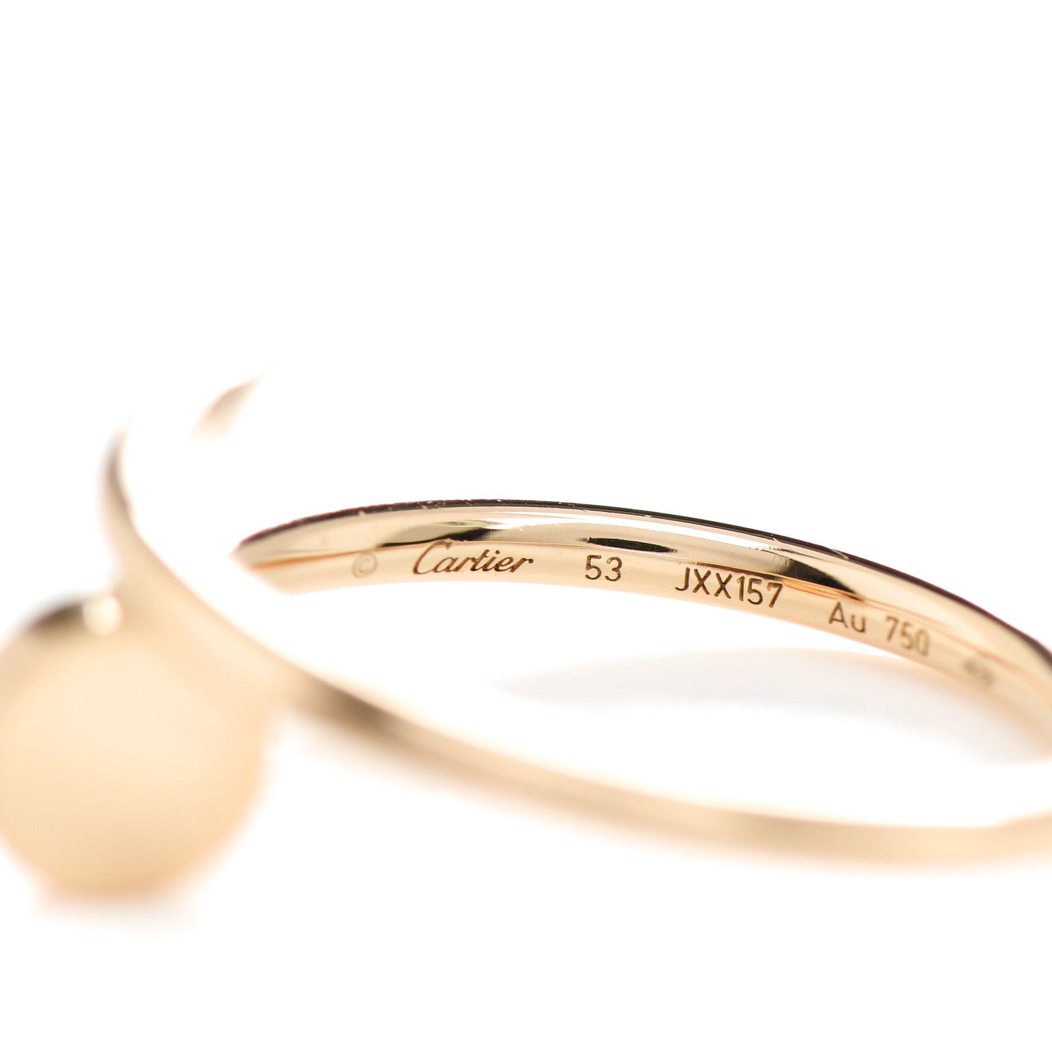 Cartier 18K Yellow Gold Small Juste Un Clou Ring 53 6.25 4 of 5