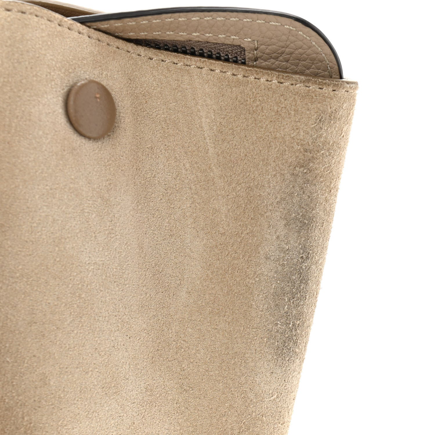 Celine Drummed Calfskin Suede Large Trapeze Dune 9 of 10