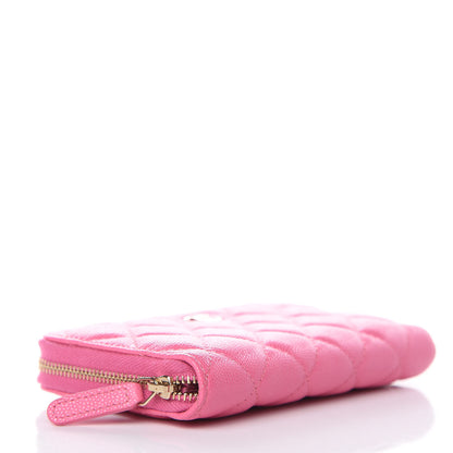Chanel Caviar Quilted Small Zip Around Wallet Pink 4 of 10
