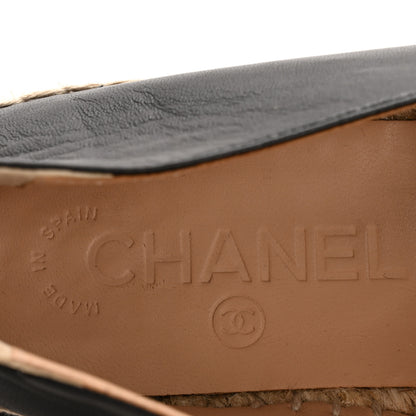 Chanel Lambskin CC Espadrilles 37 Black 8 of 10