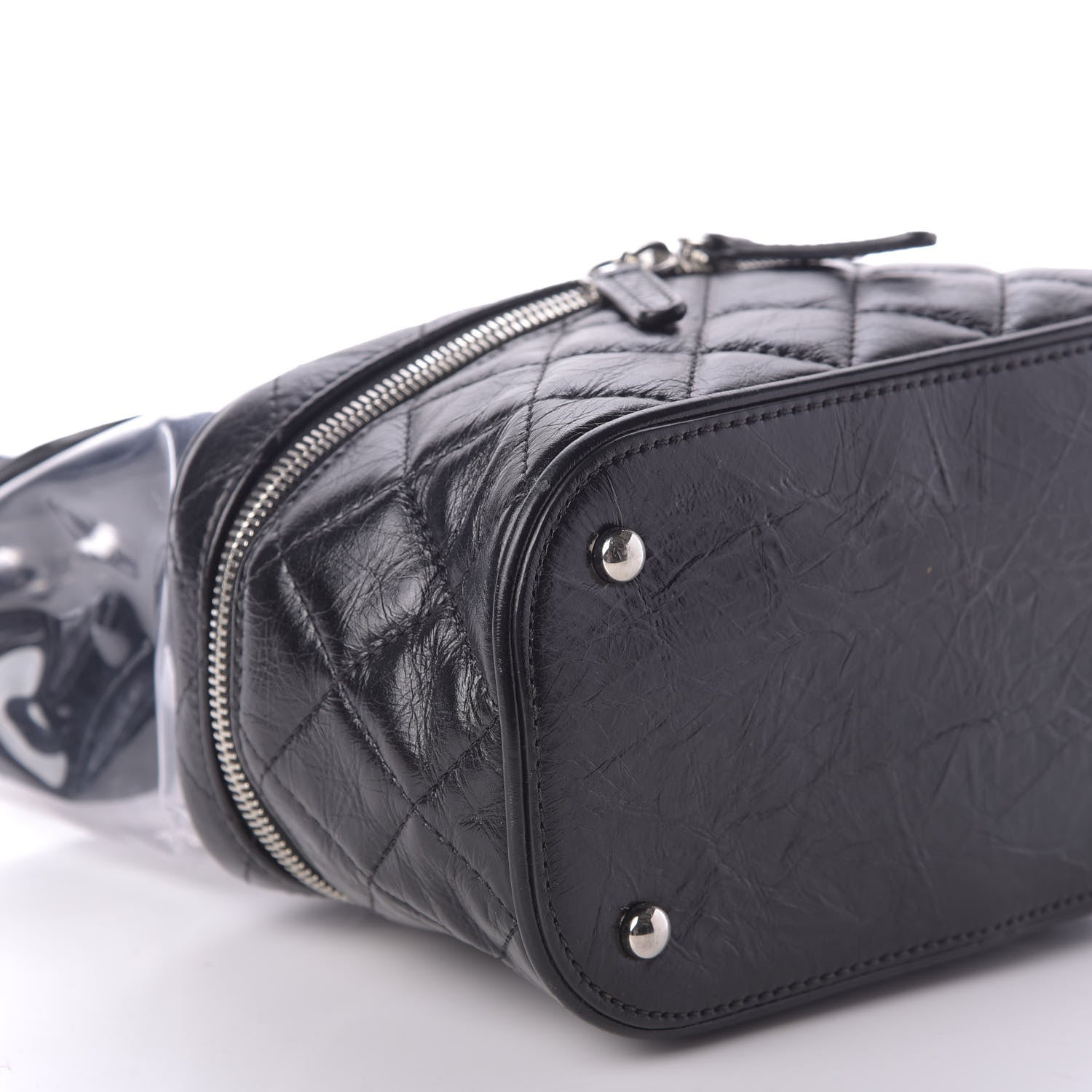 Chanel Crumpled Calfskin PVC Quilted Flap Black 5 of 7