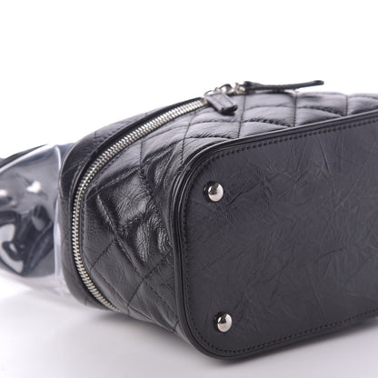 Chanel Crumpled Calfskin PVC Quilted Flap Black 5 of 7