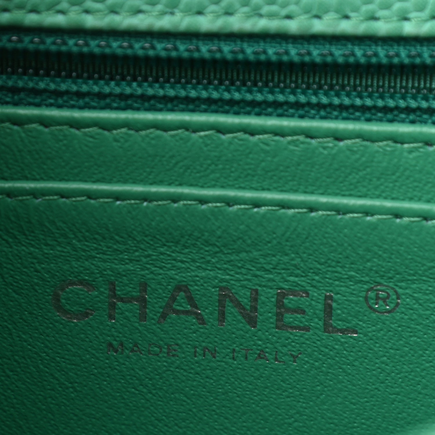 Chanel Iridescent Caviar Quilted Mini Rectangular Flap Green 6 of 10