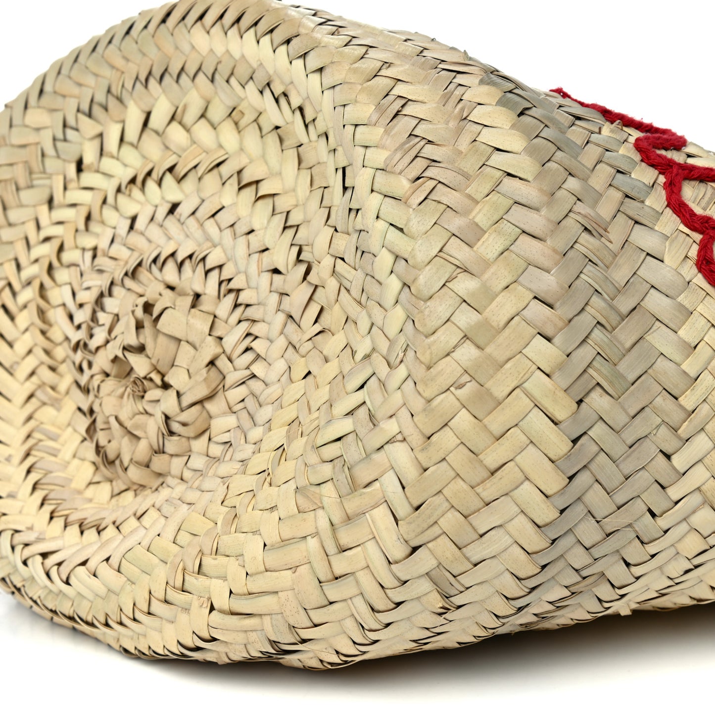 Woven Raffia Lizard Kendra Logo Tote Red Multicolor