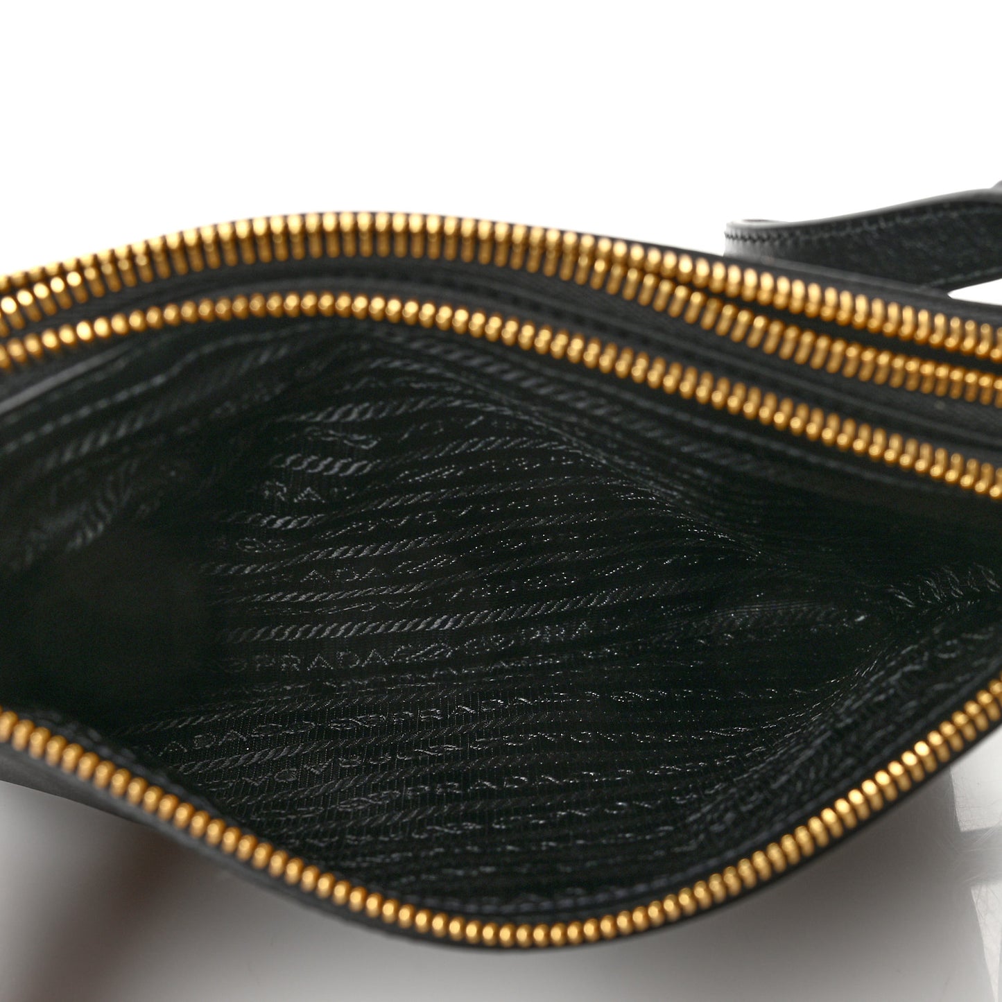 Tessuto Nylon Soft Calf Double Zip Crossbody Bag Black