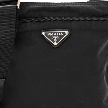 Prada Nylon Flat Messenger Bag Black 7 of 10