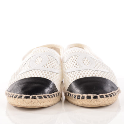 Chanel Mesh Lambskin Espadrilles 39 White Black 2 of 10