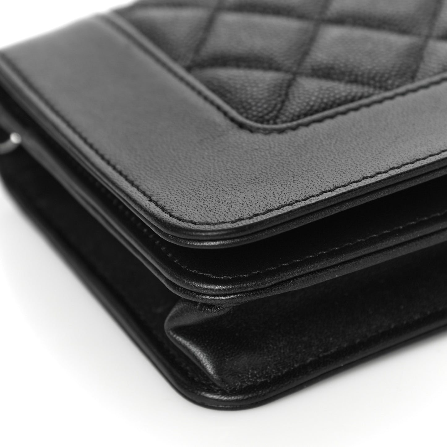 Caviar Quilted Vintage Mademoiselle Wallet On Chain WOC Black