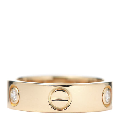 Cartier 18K Yellow Gold 3 Diamond 5.5mm LOVE Ring 53 6.25 3 of 6