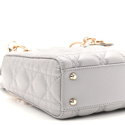 Christian Dior Metallic Lambskin Cannage Mini Lady Dior Grey 9 of 10