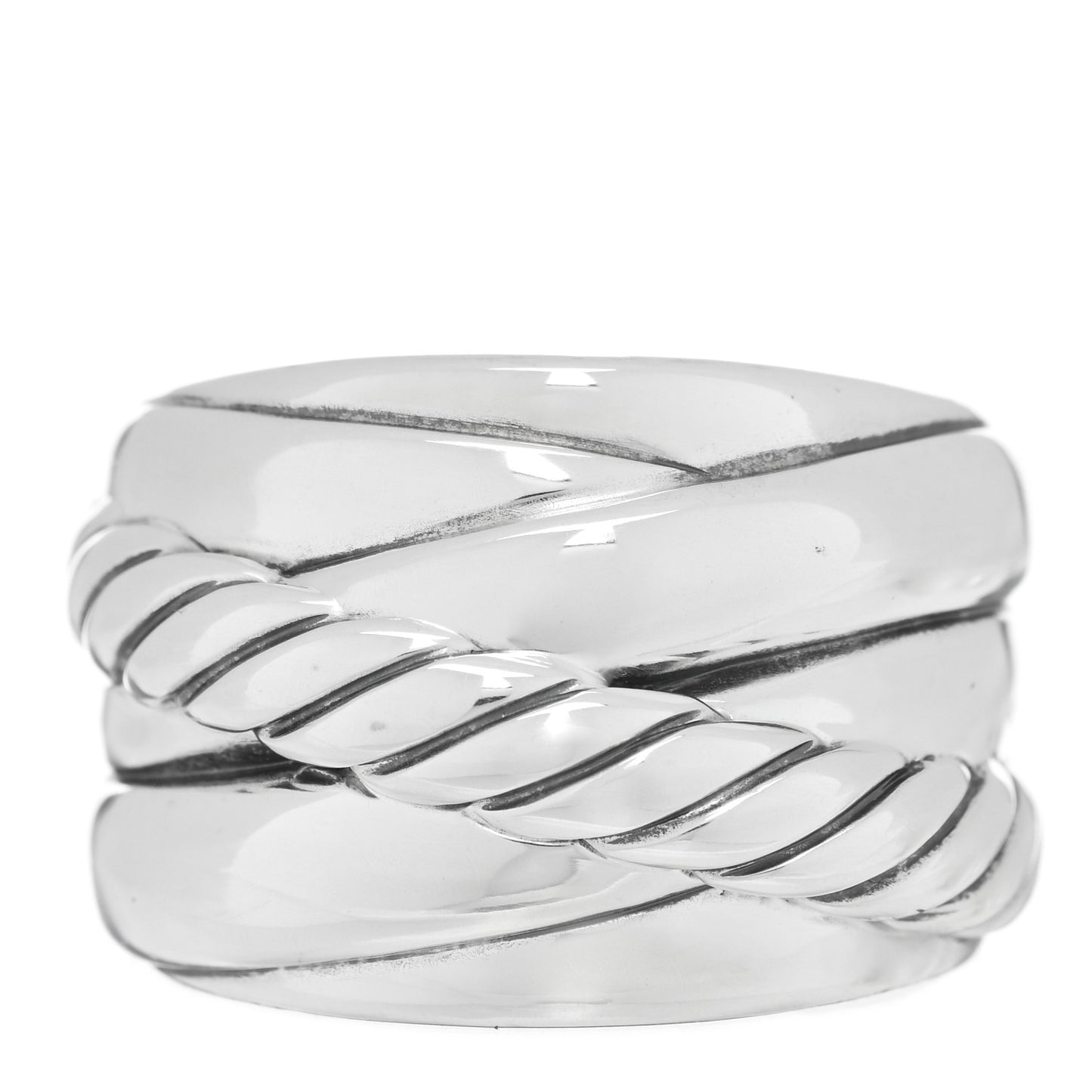 Sterling Silver Crossover Cable Ring 55 7.25