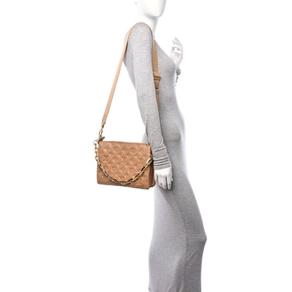 Louis Vuitton Lambskin Embossed Monogram Coussin PM Camel 3 of 12