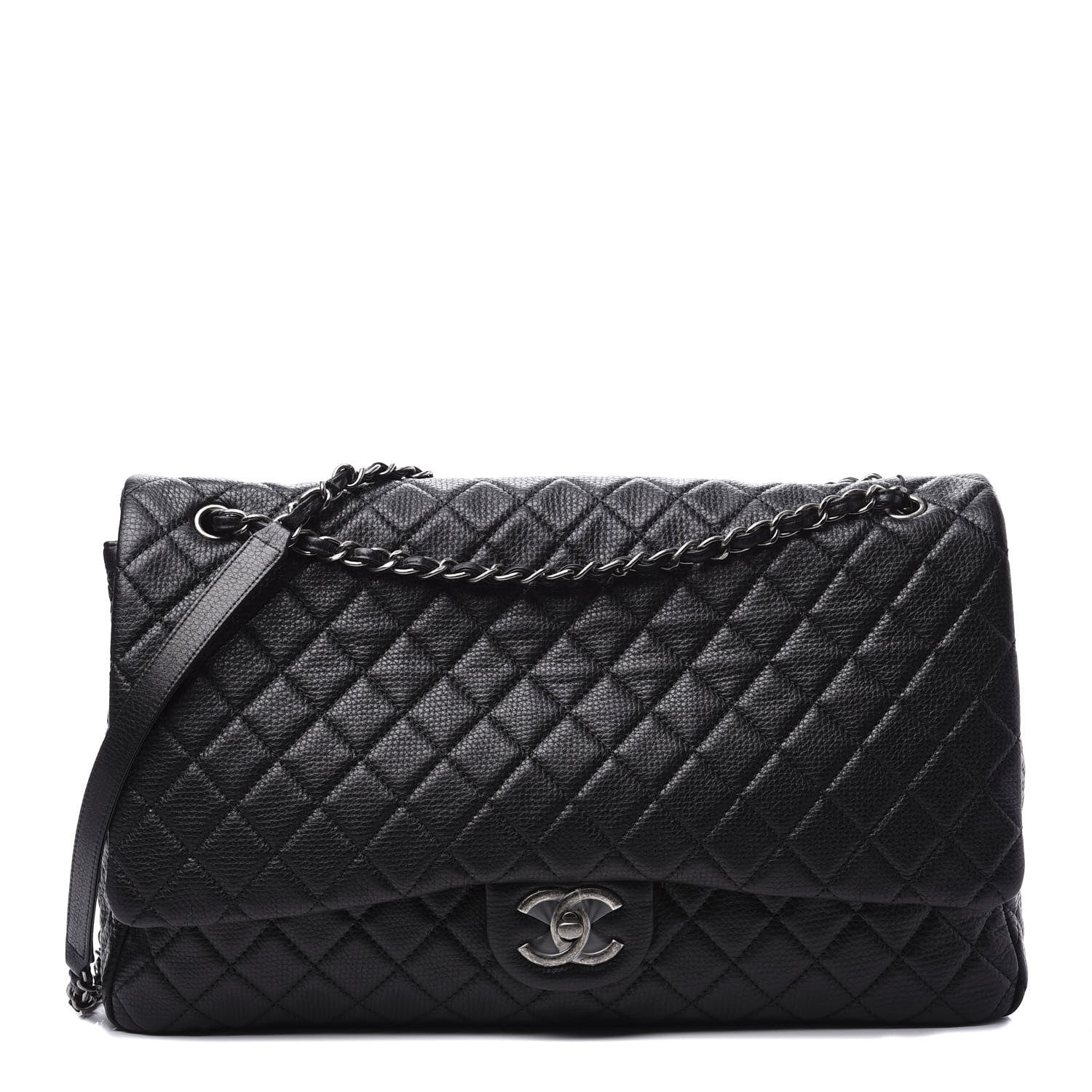Chanel Calfskin Quilted XXL Travel Flap Bag Black 1 of 11