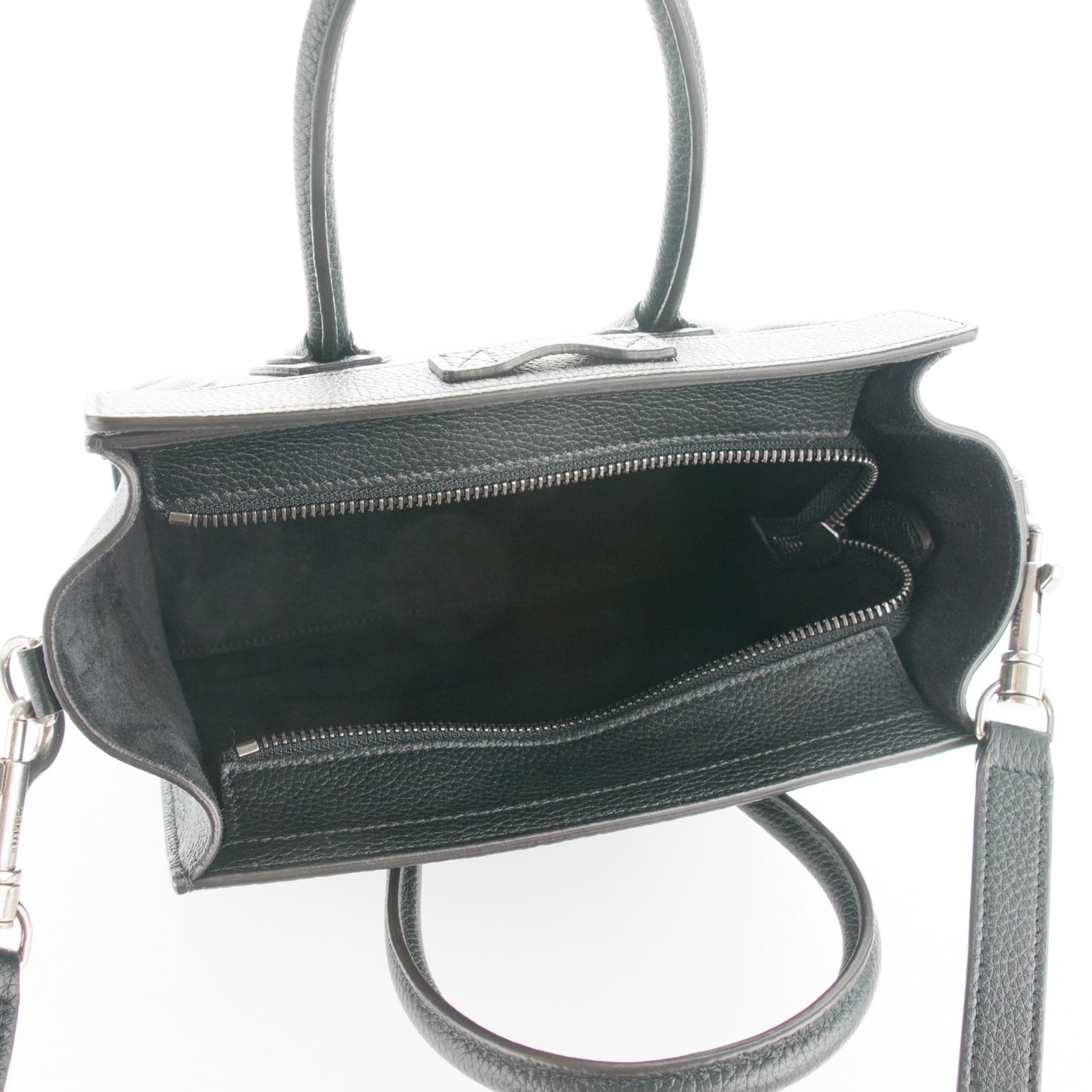 Drummed Calfskin Nano Luggage Black