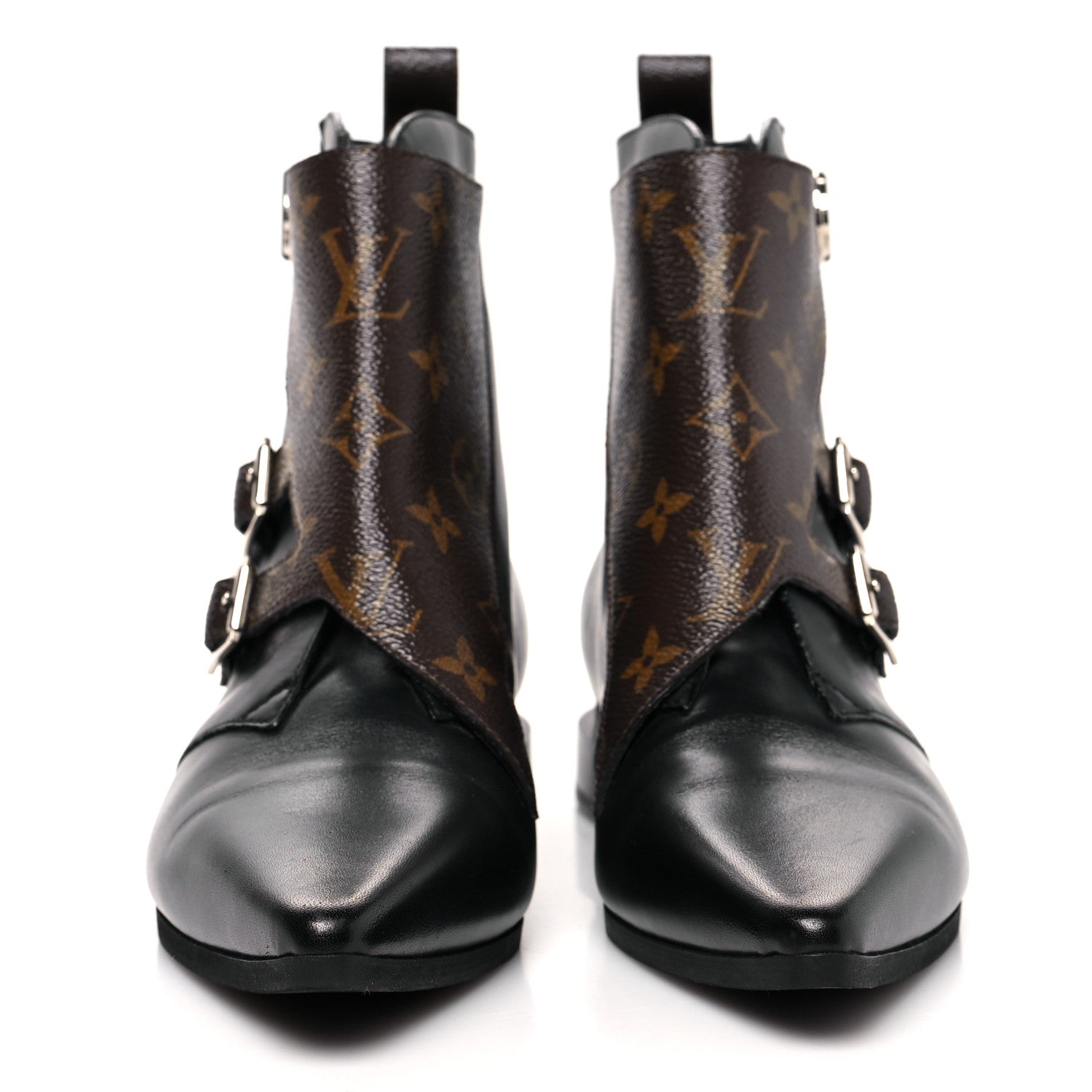 Louis Vuitton Calfskin Monogram Jumble Flat Ankle Boots 37 Black 2 of 7