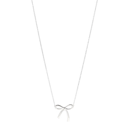Tiffany Sterling Silver Bow Pendant Necklace 1 of 5