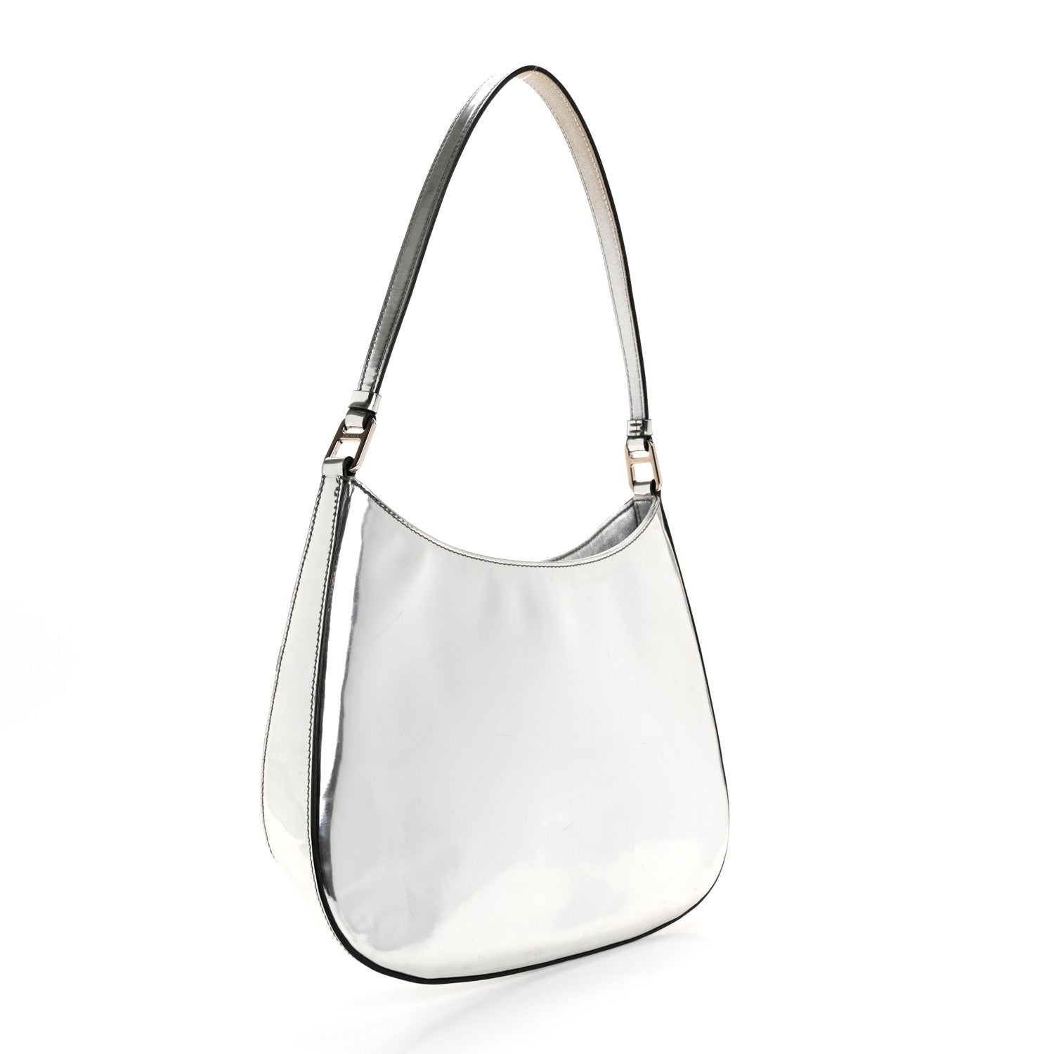 Prada Spazzolato Cleo Shoulder Bag Argento 2 of 10