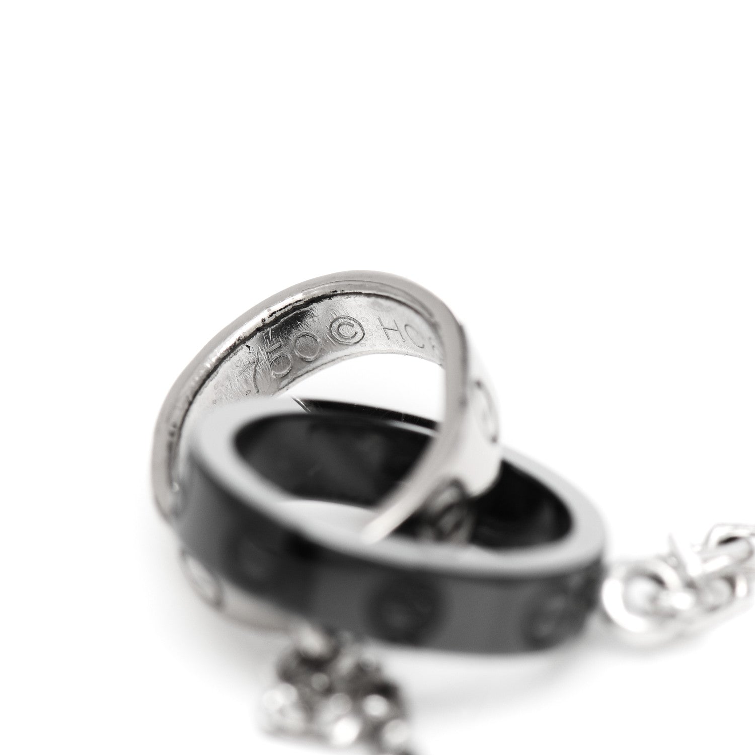 Cartier 18K White Gold Black Ceramic Interlocking LOVE Bracelet 4 of 6