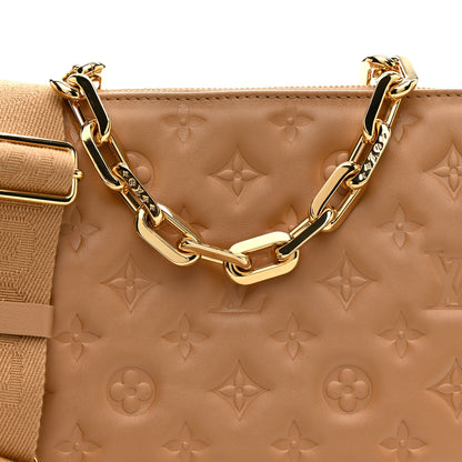 Louis Vuitton Lambskin Embossed Monogram Coussin PM Camel 9 of 11