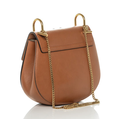 Chloe Suede Smooth Calfskin Studded Drew Shoulder Bag Caramel 3 of 6