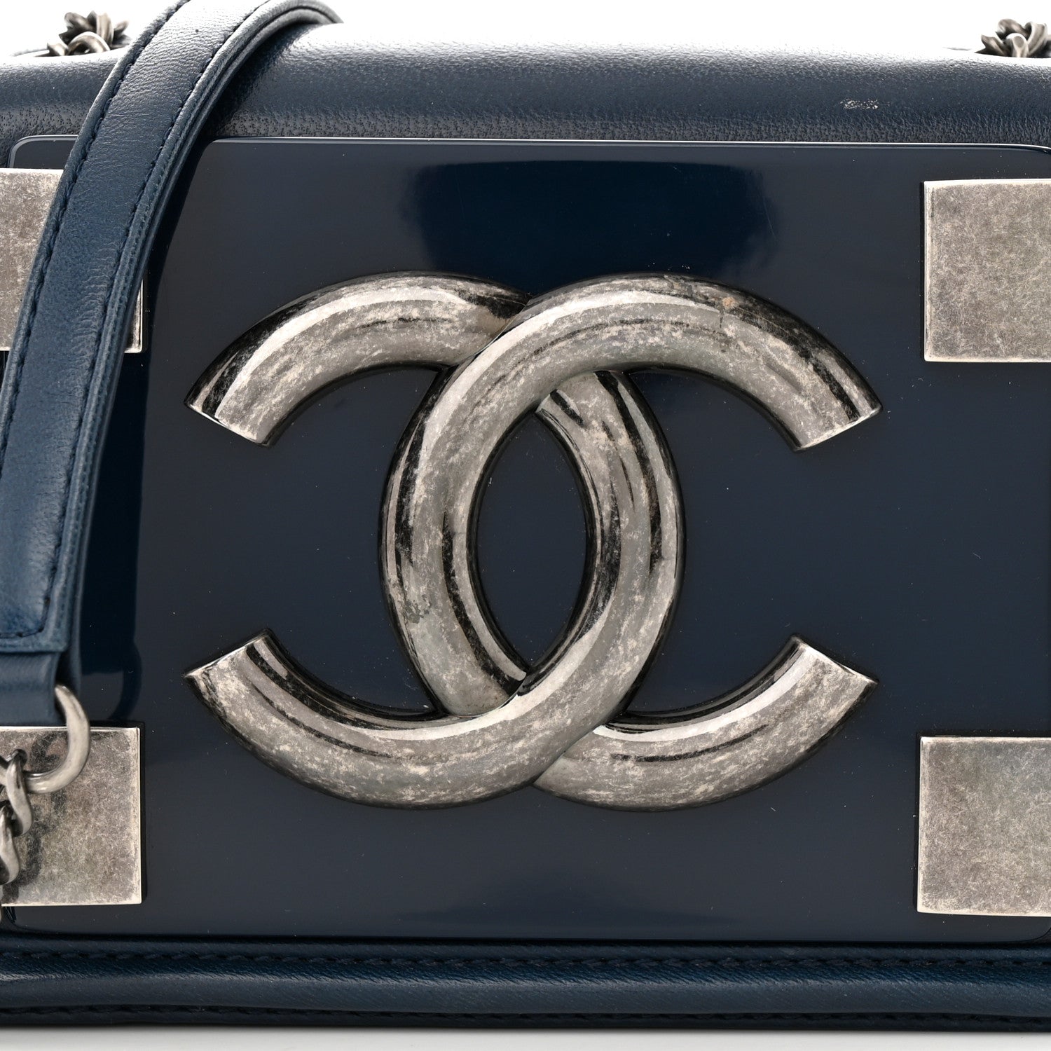 Chanel Plexiglass Lambskin Mini Boy Brick Flap Blue 8 of 13