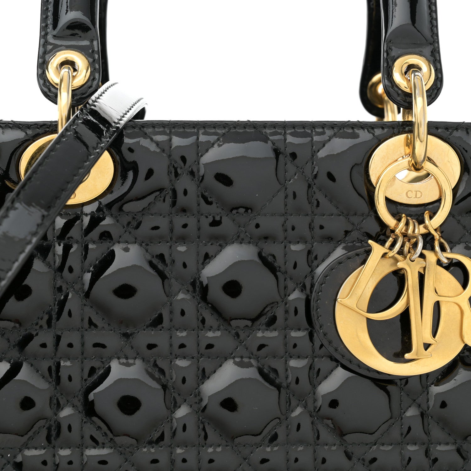 Christian Dior Patent Cannage Large Lady Dior Black 8 of 10