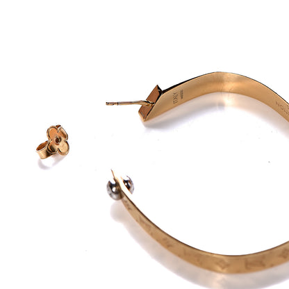 Louis Vuitton Nanogram Hoop Earrings Gold 4 of 6