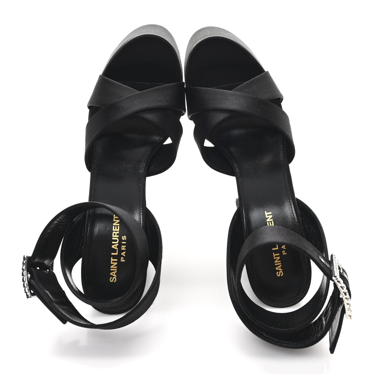 Saint Laurent Raso Regale Bianca 85 Platform Sandals 39 Black 2 of 10