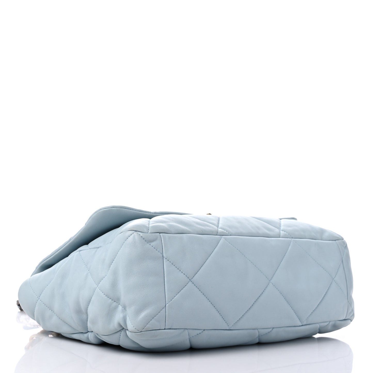 Goatskin Quilted Maxi Chanel 19 Flap Light Blue