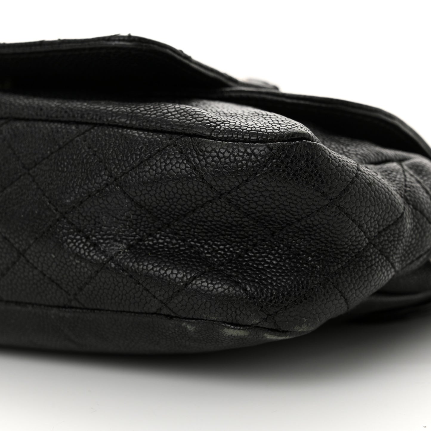 Glazed Caviar Small Pocket In The City Shoulder Bag Black