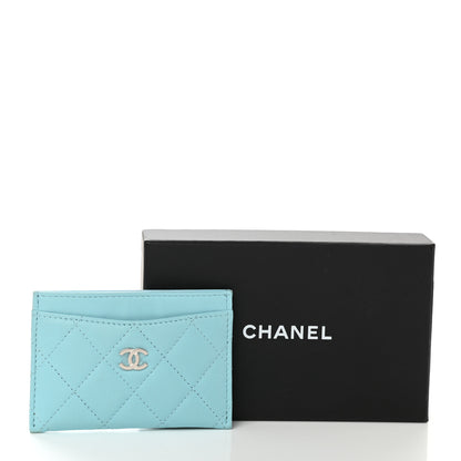 Chanel Lambskin Quilted Card Holder Neon Blue 9 of 9