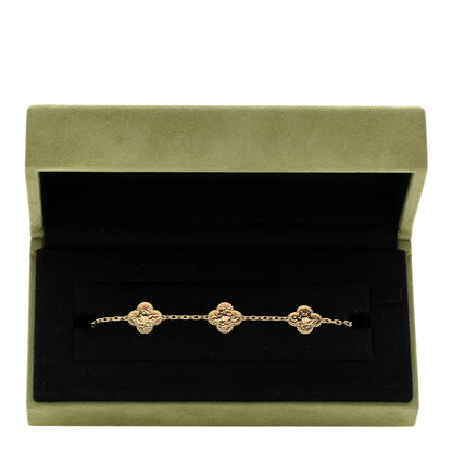 Van Cleef & Arpels 18K Yellow Gold 5 Motifs Vintage Alhambra Bracelet 4 of 4