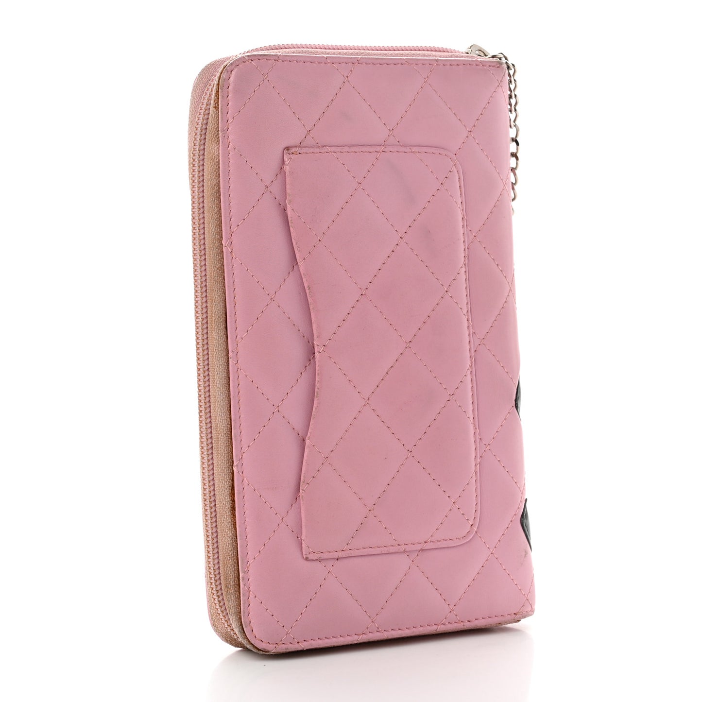 Calfskin Cambon Zip Around Organizer Wallet Pink
