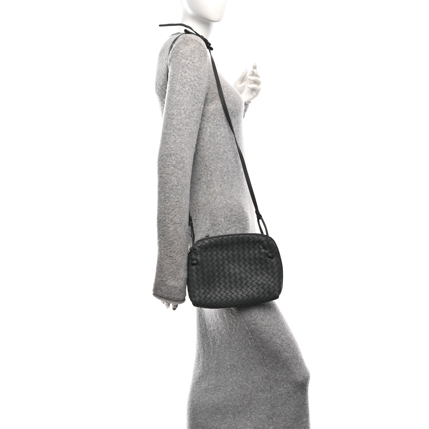 Bottega Veneta Nappa Intrecciato Nodini Crossbody Messenger New Light Grey 2 of 10