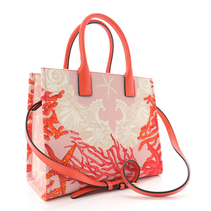 Versace Canvas Barocco Sea Medusa Small Tote Coral 3 of 10