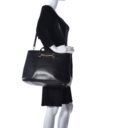 Gucci Textured Calfskin Large Bright Bit Tote Black 2 of 10