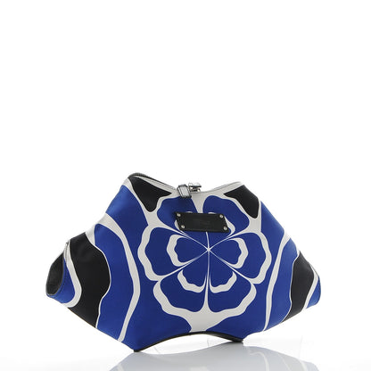 Alexander McQueen Silk Flower Collage De Manta Clutch Royal Blue Black 3 of 9