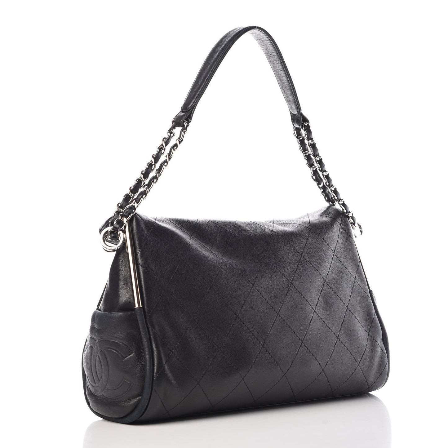 Lambskin Stitched Medium Ultimate Soft Tote Black