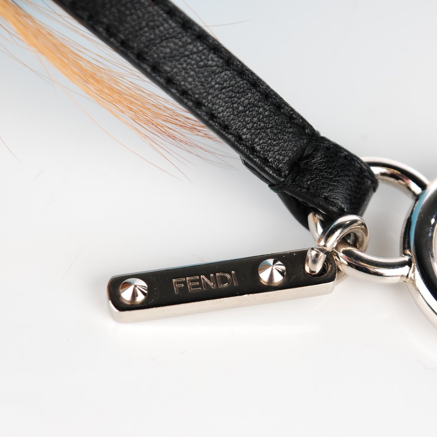 Mink Fox Fur QuTweet Softweet Bag Bug Charm Azzurro