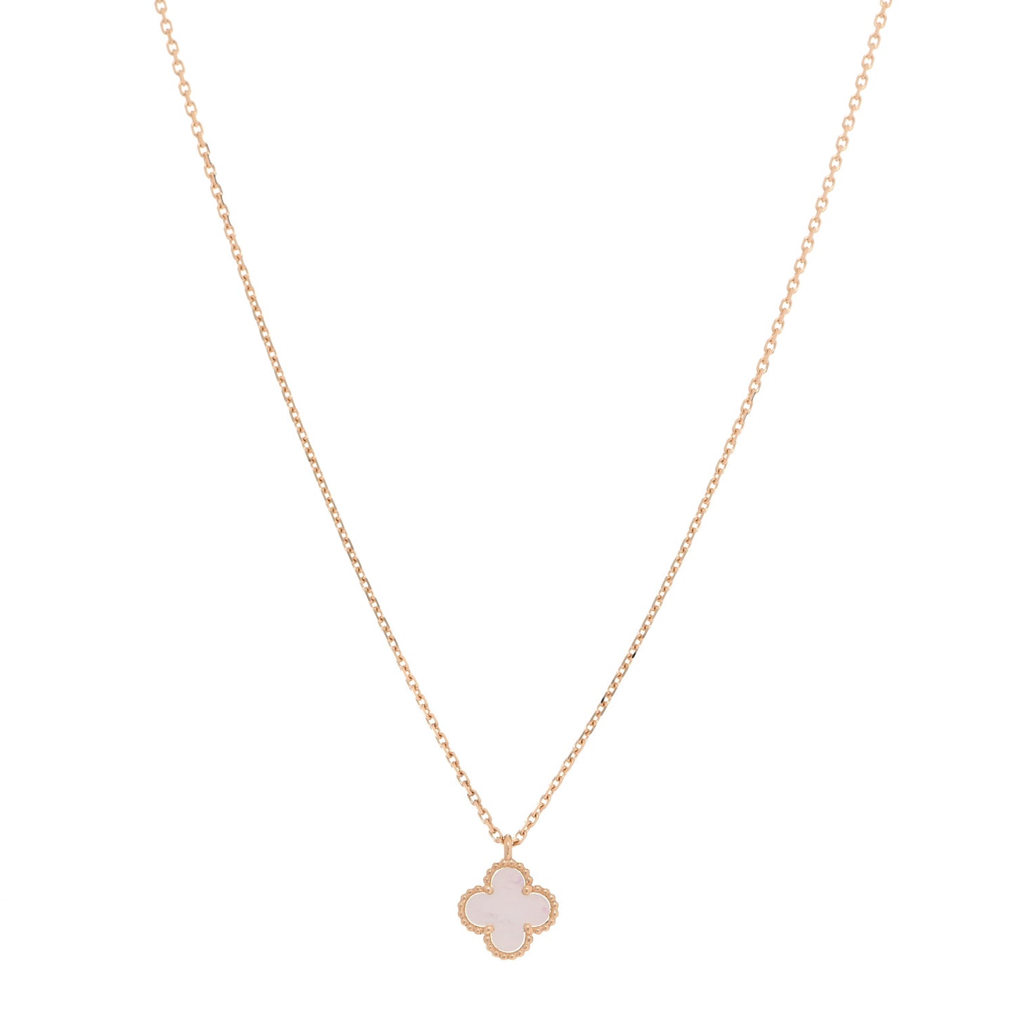 18K Yellow Gold Mother of Pearl Sweet Alhambra Pendant Necklace