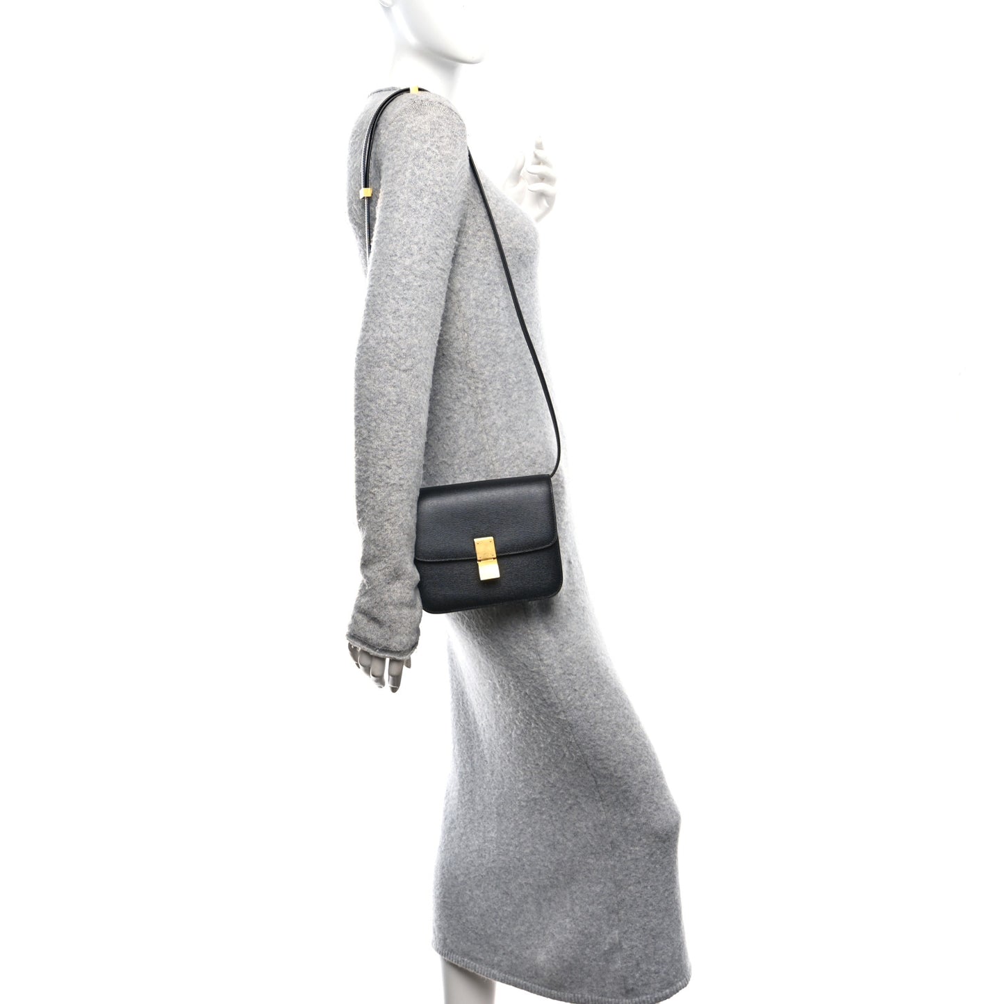 Liege Calfskin Teen Classic Box Flap Bag Black