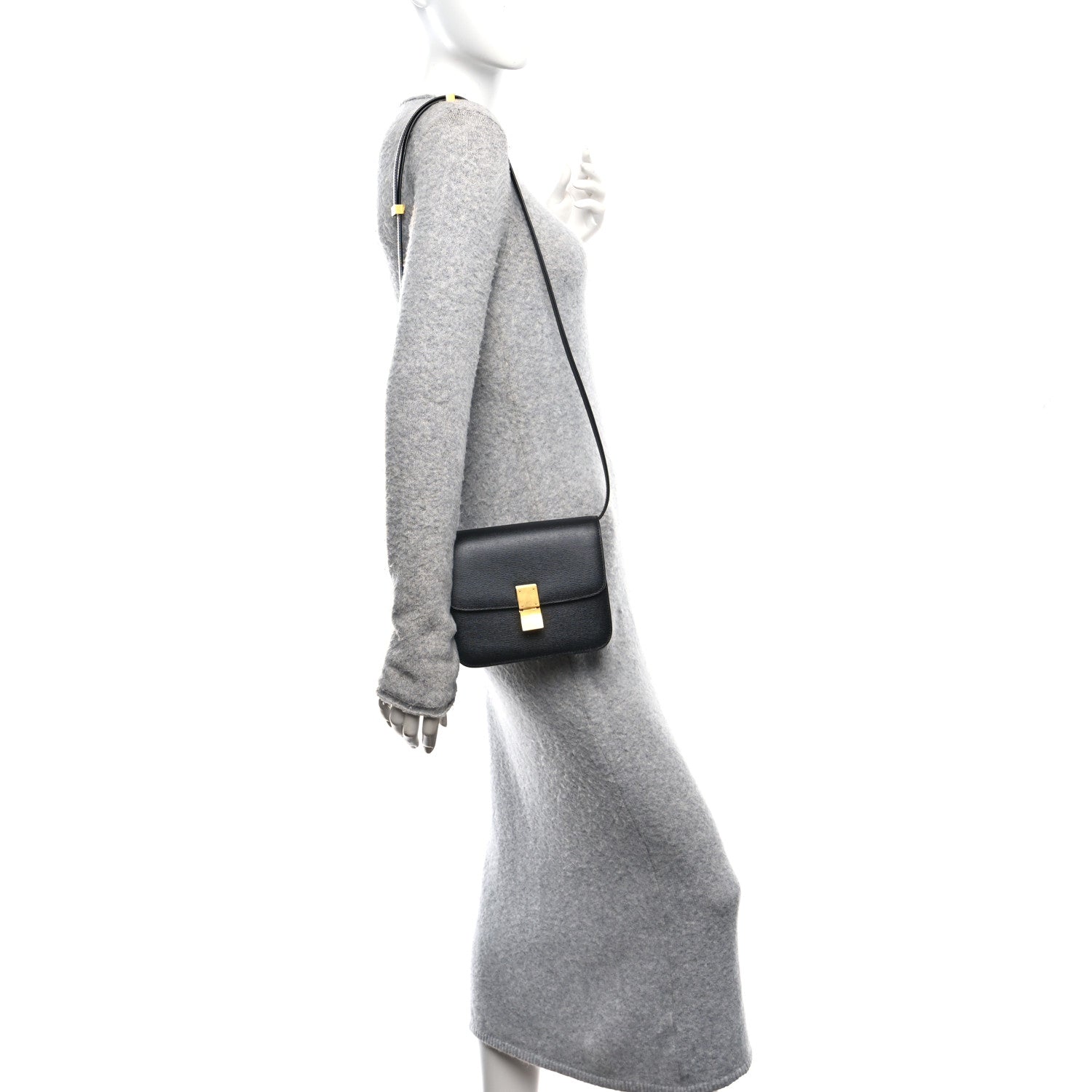 Celine Liege Calfskin Teen Classic Box Flap Bag Black 2 of 9