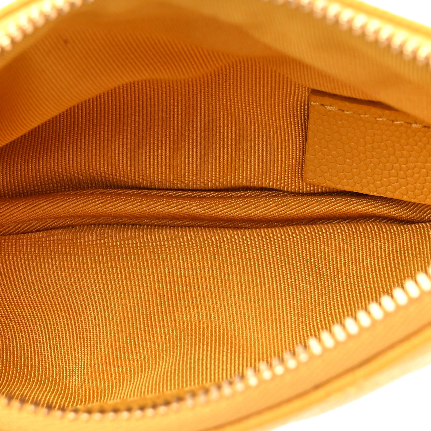 Chanel Caviar Quilted Small Cosmetic Case Yellow 5 of 8