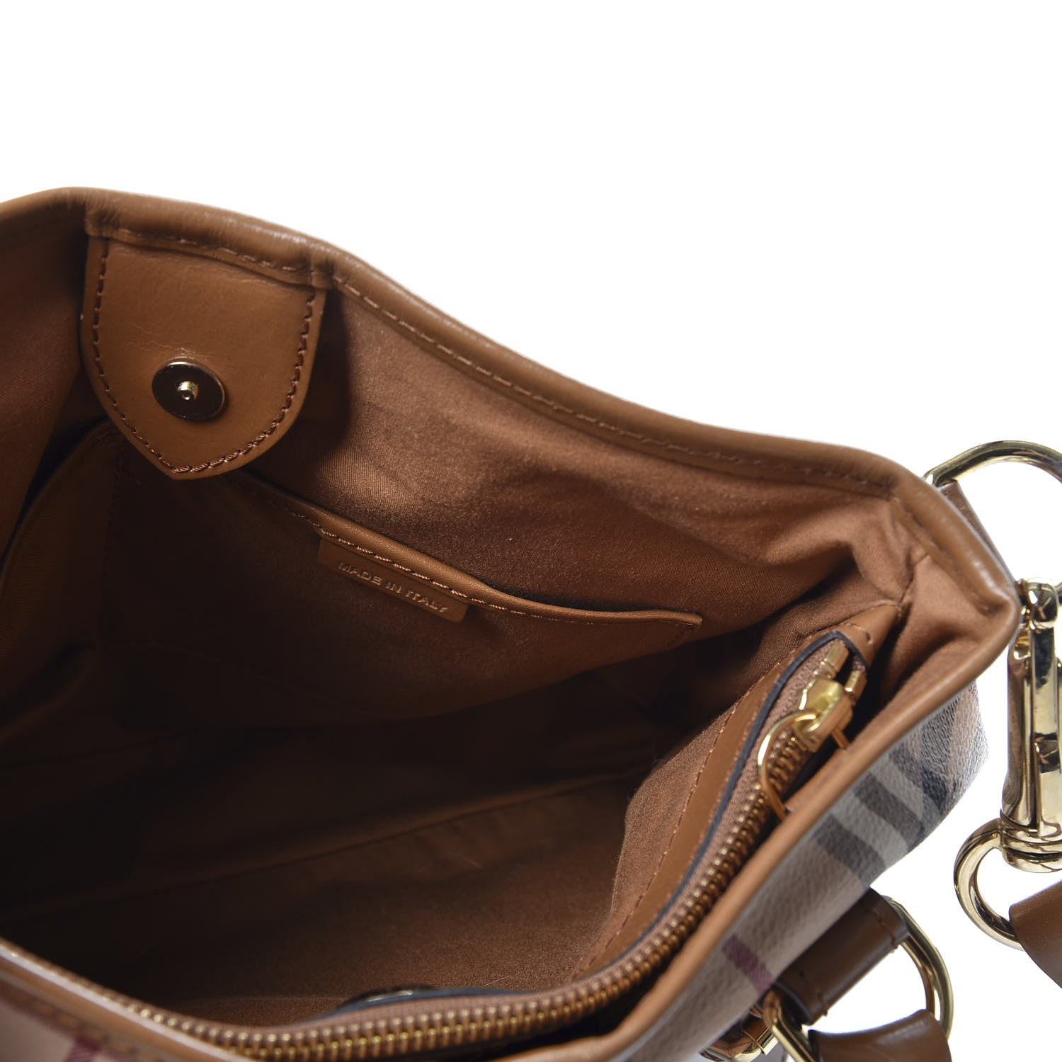 Burberry Haymarket Check Small Northfield Tote Mid Camel 4 of 11