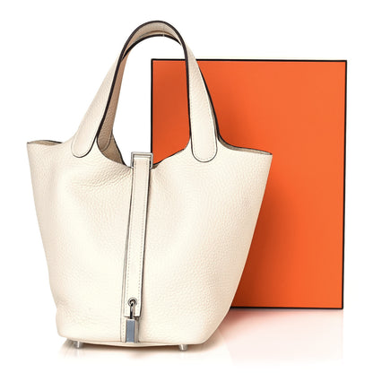 Hermes Taurillon Clemence Picotin Lock 18 PM Nata 12 of 12