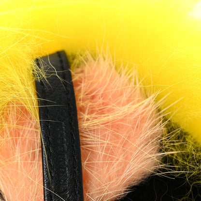 Fendi Fox Mink Rabbit Fur Vitello Dolce Flashy Monster Bag Bug Charm Giallo Fluo Multicolor 4 of 4