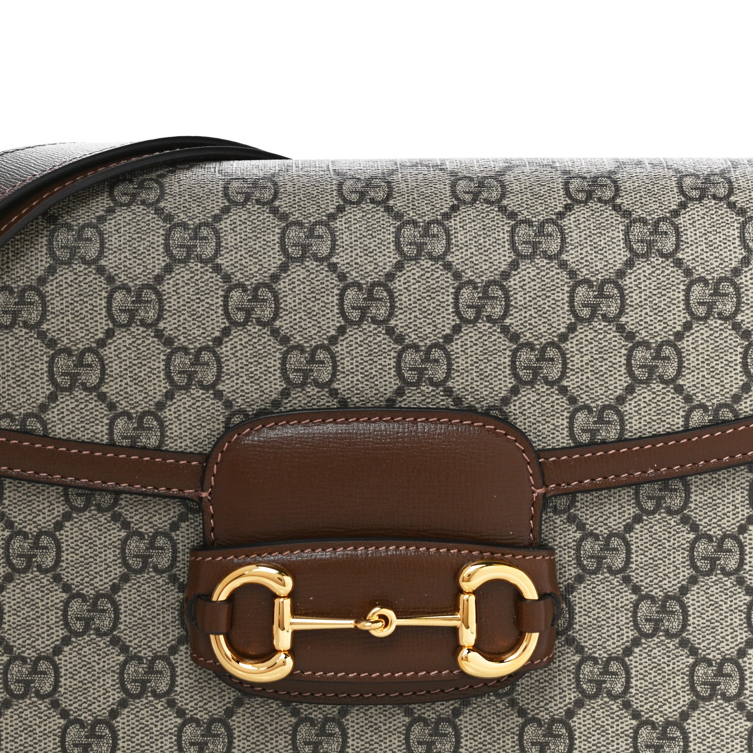 Gucci GG Supreme Monogram Horsebit 1955 Shoulder Bag Beige Brown Sugar 9 of 11