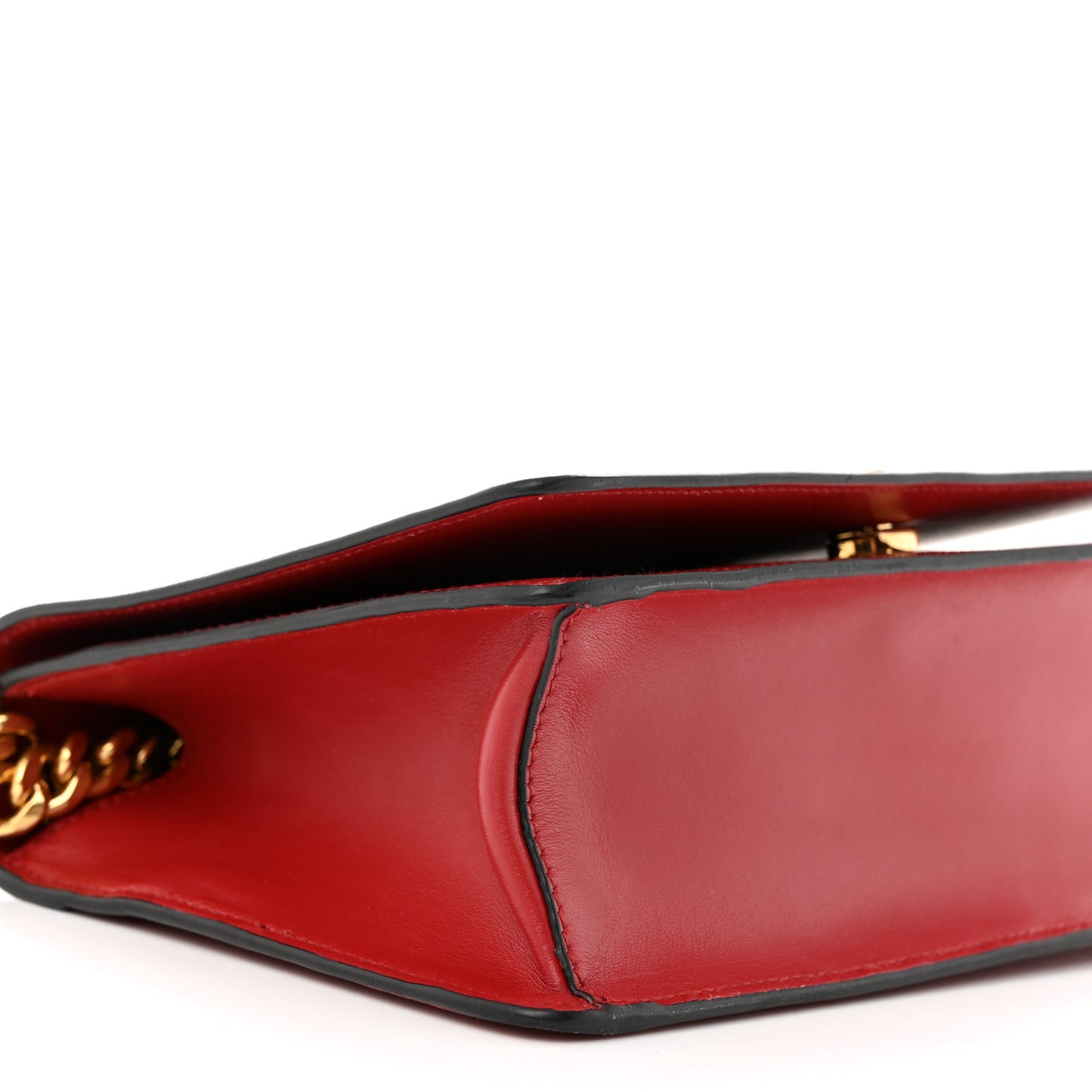 Saffiano Chain Shoulder Bag Fuoco